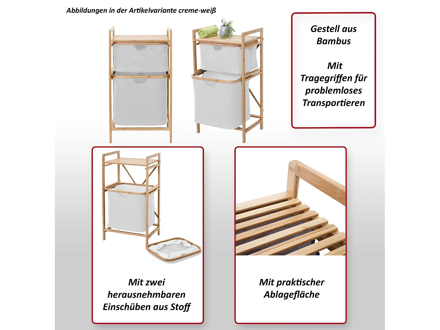 Coletor de roupa MCW-B56,  branco-creme