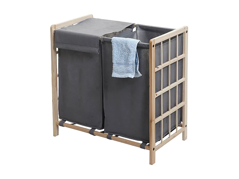 Coletor de roupa MCW-B60,  castanho claro, tampa cinzenta