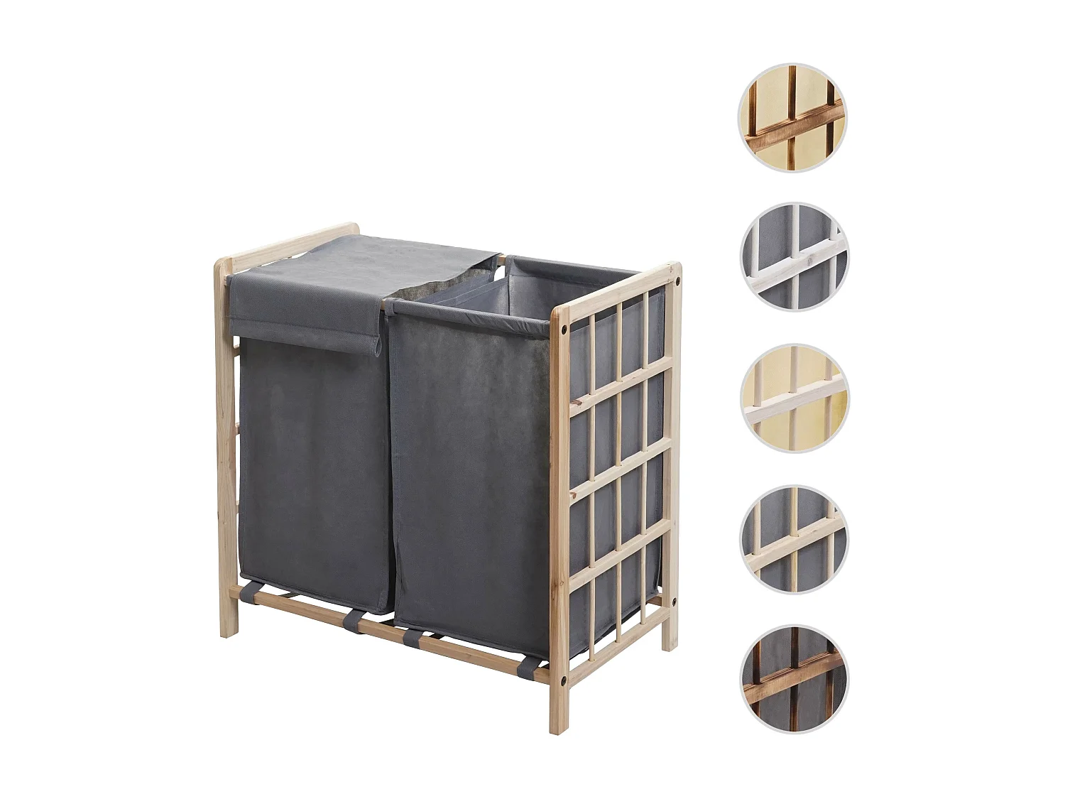 Wasverzamelaar MCW-B60,  lichtbruin, grijs deksel