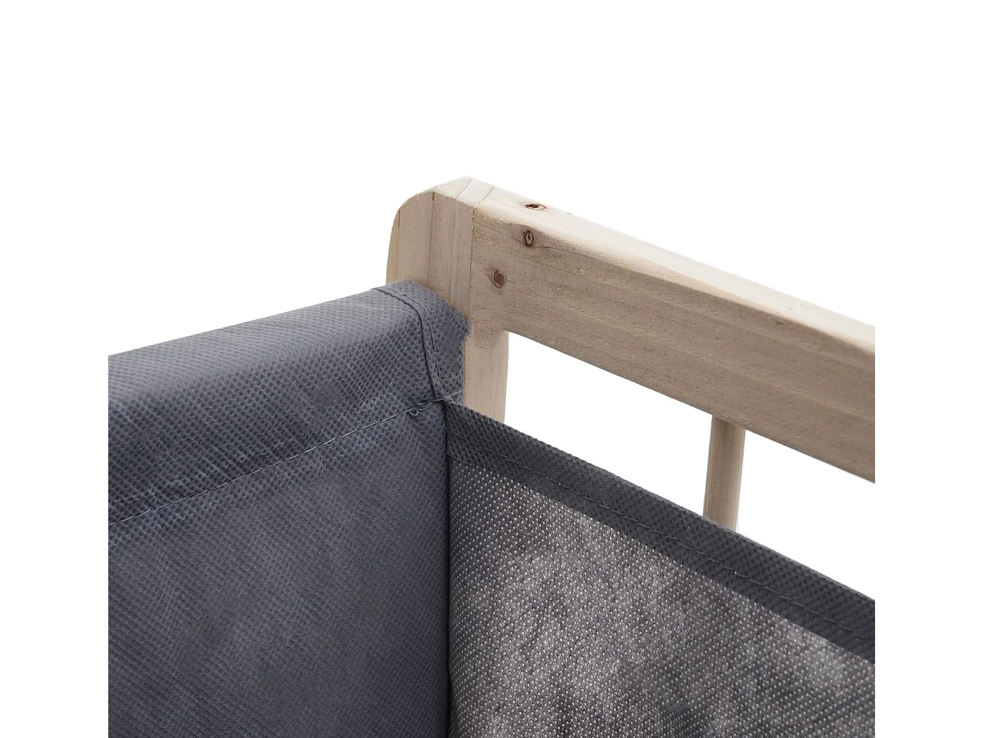 Portabiancheria MCW-B60 legno di abete 2x ceste 68l legno chiaro tessuto grigio