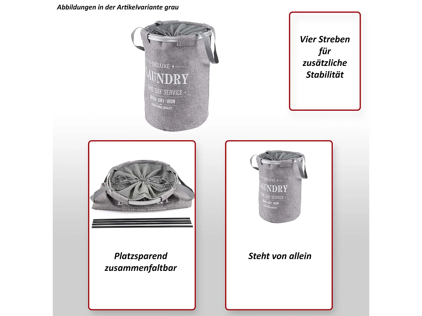 Wasbak MCW-C34 met net 65l Snoer,  koord grijs