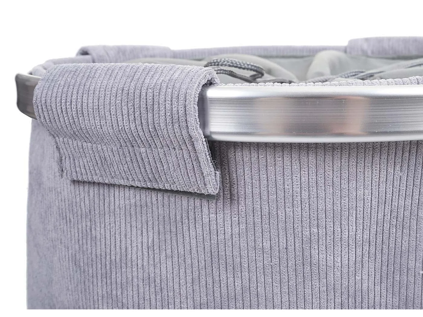 Collecteur de linge MCW-C34 avec filet 65l Cord,  velours gris