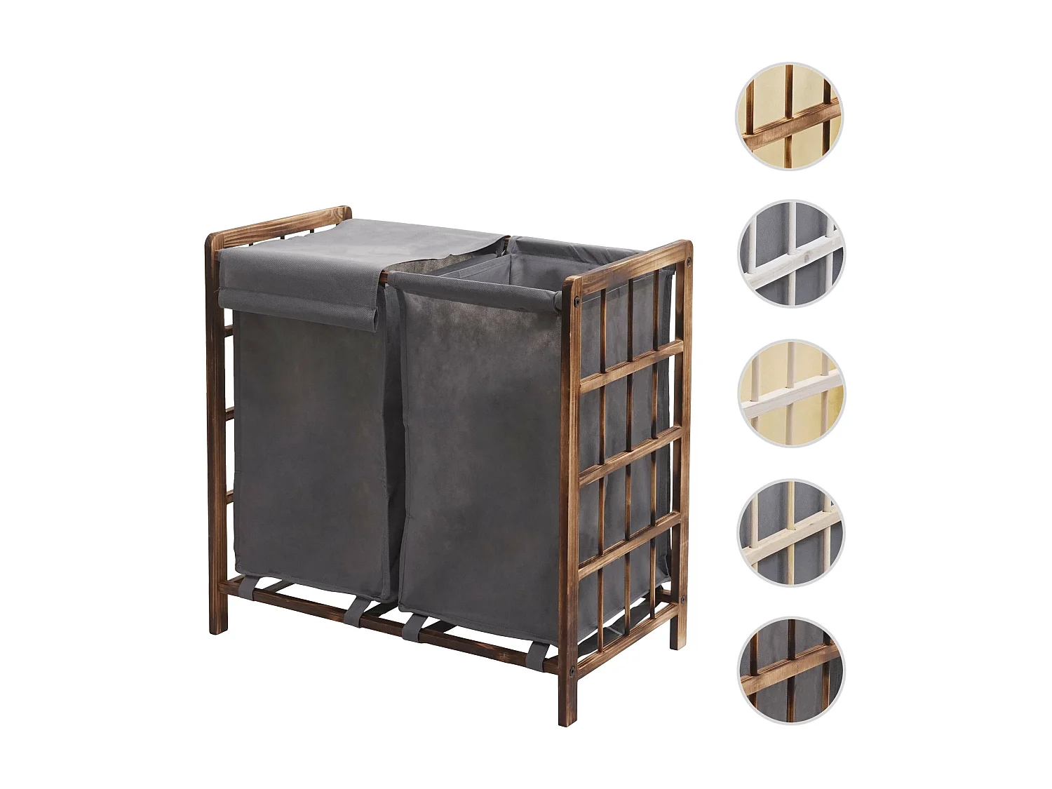 Collecteur de linge MCW-B60,  brun, couvercle gris