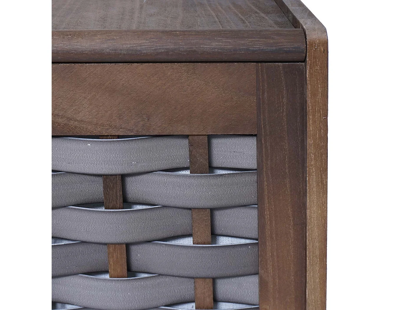 Cesta borsa portabiancheria decorativo salvaspazio MCW-G37 legno paulonia 85l marrone