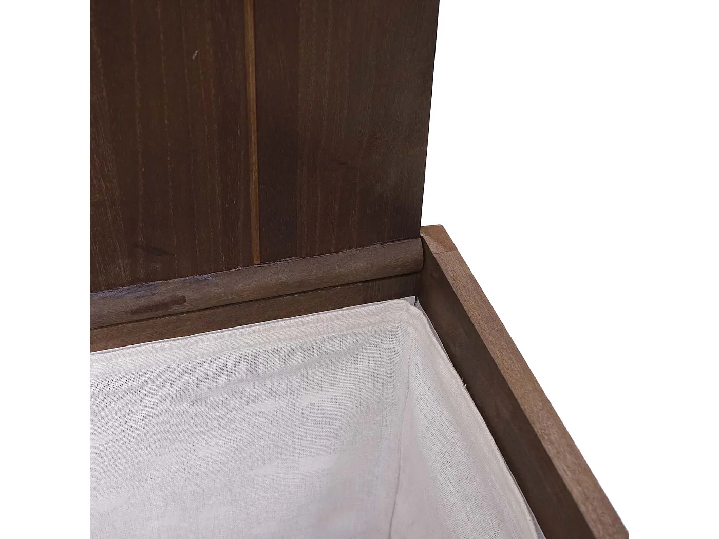 Cesta borsa portabiancheria decorativo salvaspazio MCW-G37 legno paulonia 85l marrone