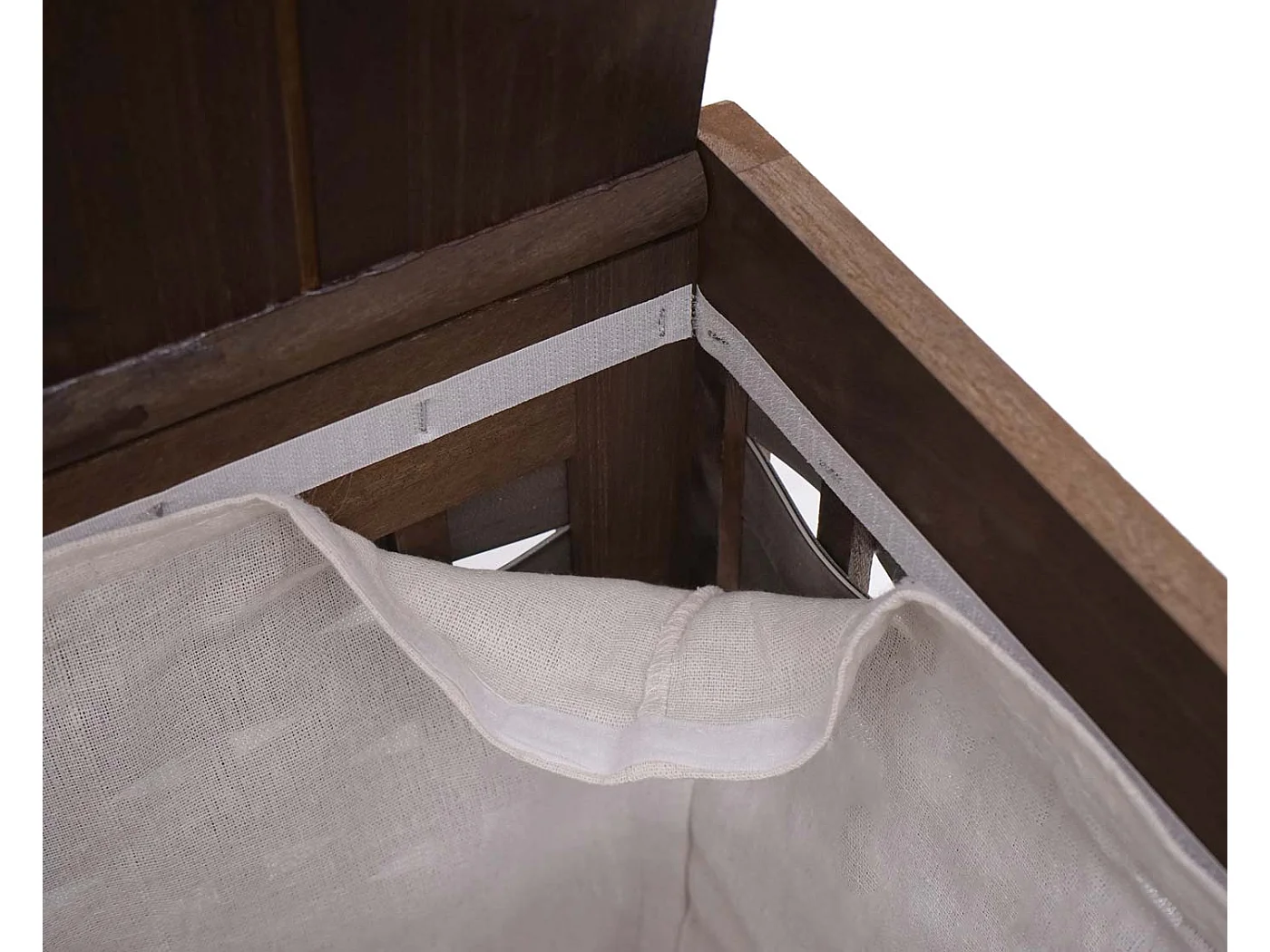 Cesta borsa portabiancheria decorativo salvaspazio MCW-G37 legno paulonia 85l marrone