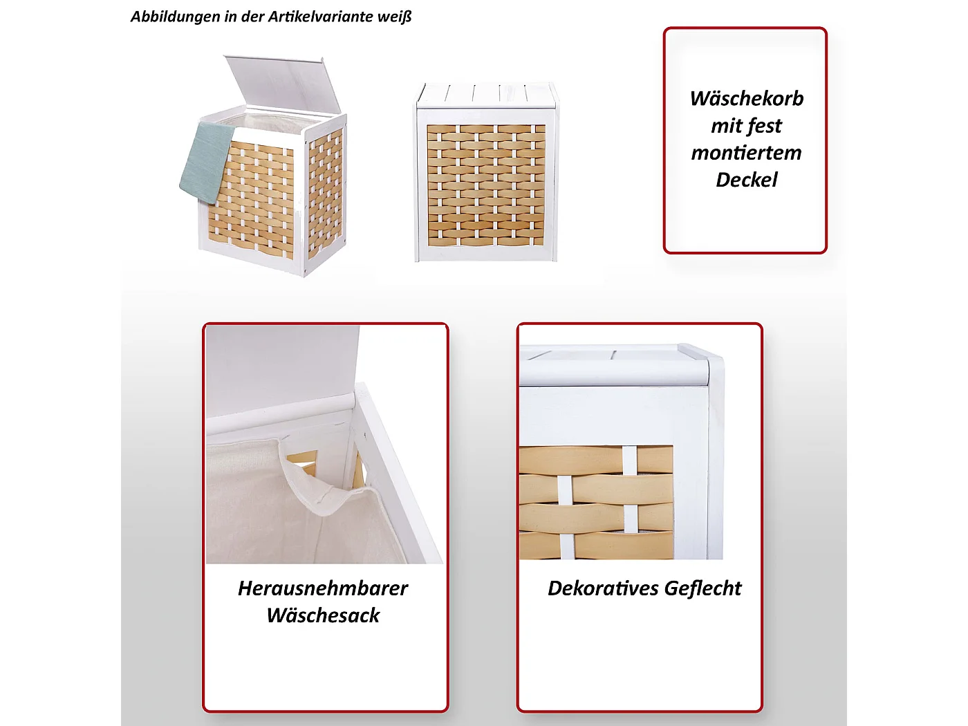 Panier à linge MCW-G37,  blanc