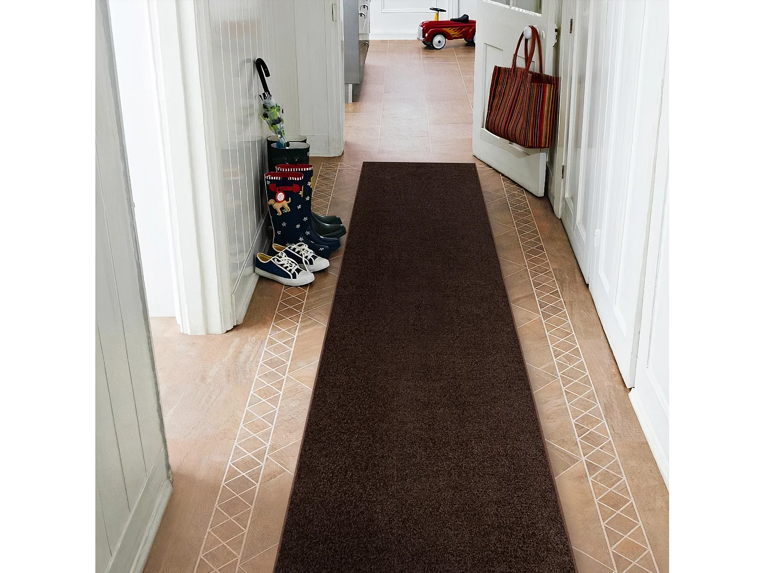 TAPIS DE COULOIR ETON 898 marron 100x150 cm