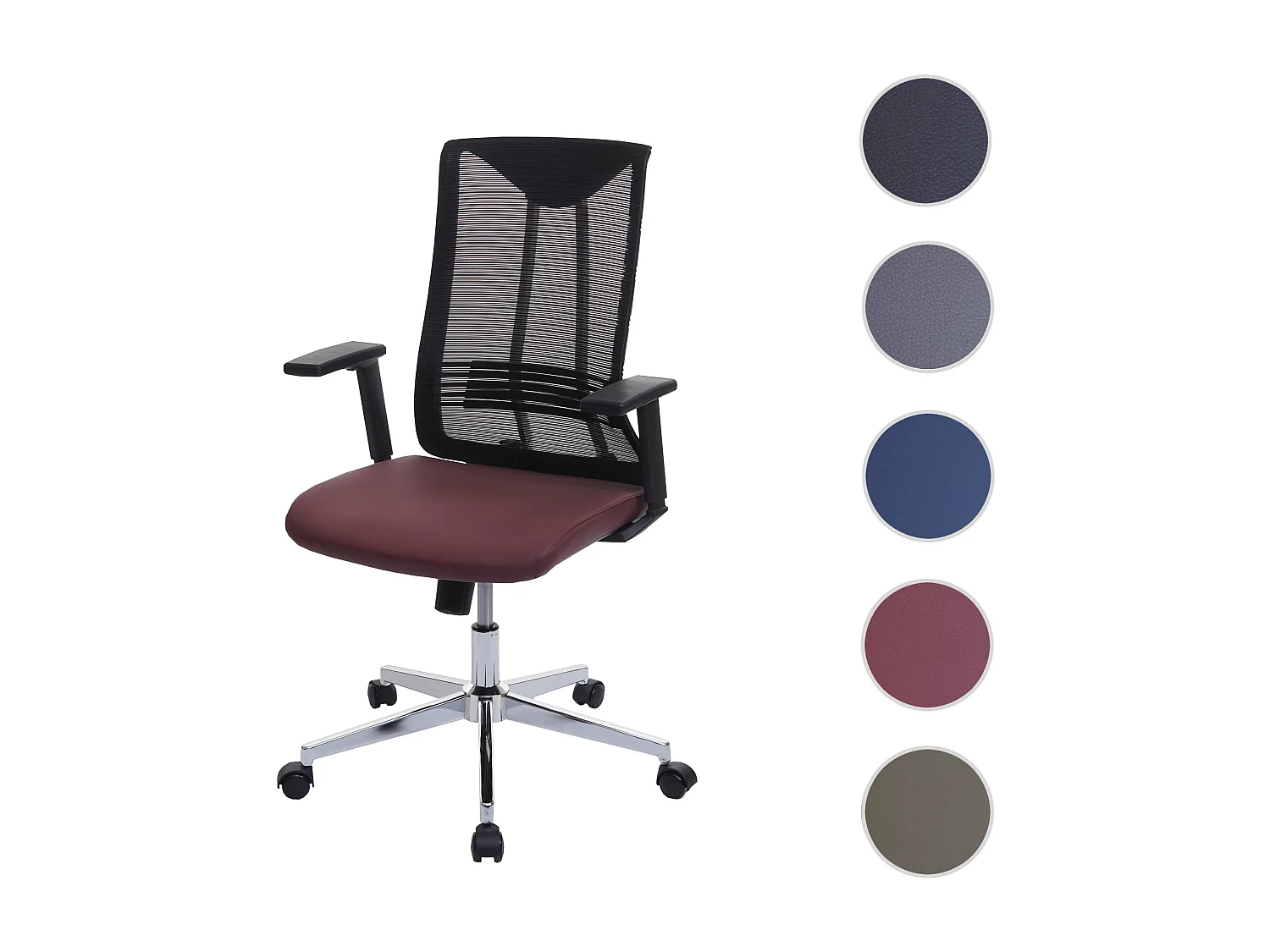 MCW-J53 bureaustoel,  bordeaux-rood