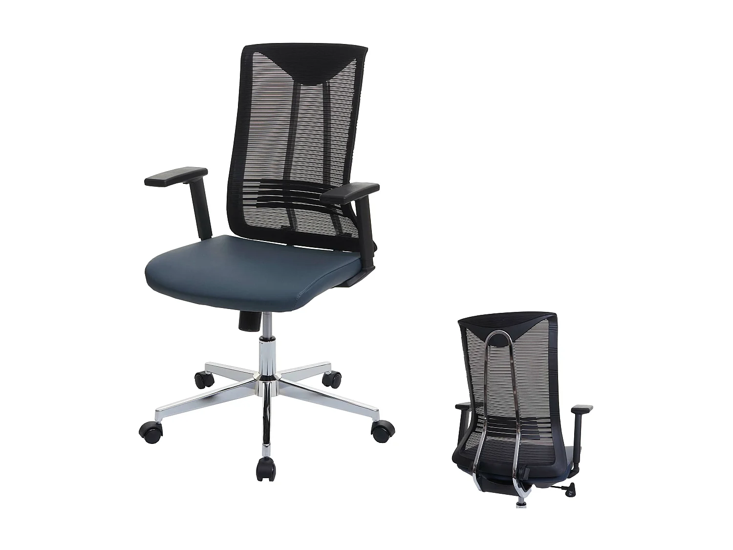 Chaise de bureau MCW-J53,  bleu-Gris