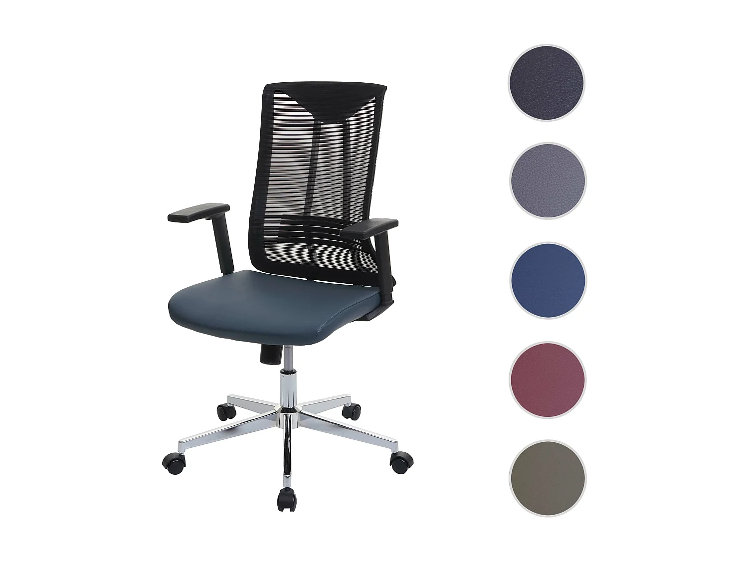 Chaise de bureau MCW-J53,  bleu-Gris