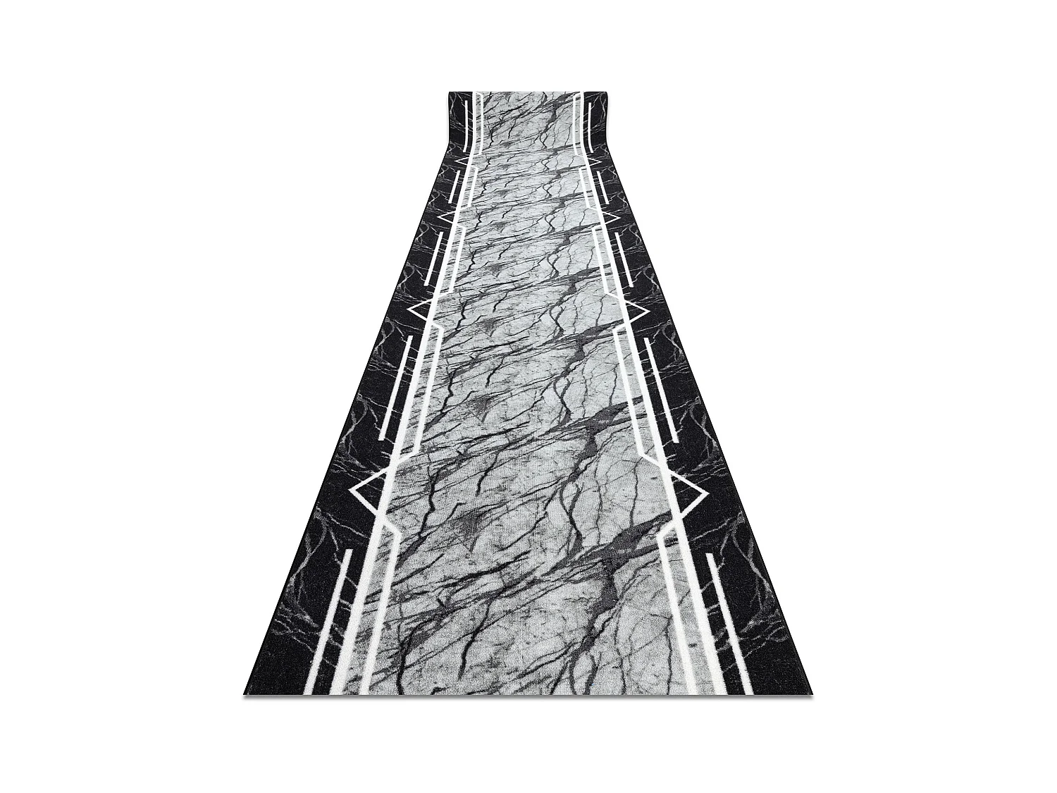 Vloerbekleding met rubber bekleed MARMER, steen grijskleuring 80x330 cm