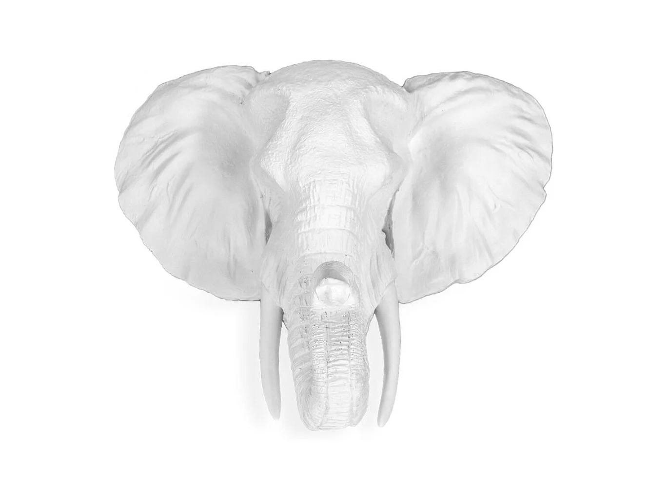 Tête d'éléphant – Résine Blanc