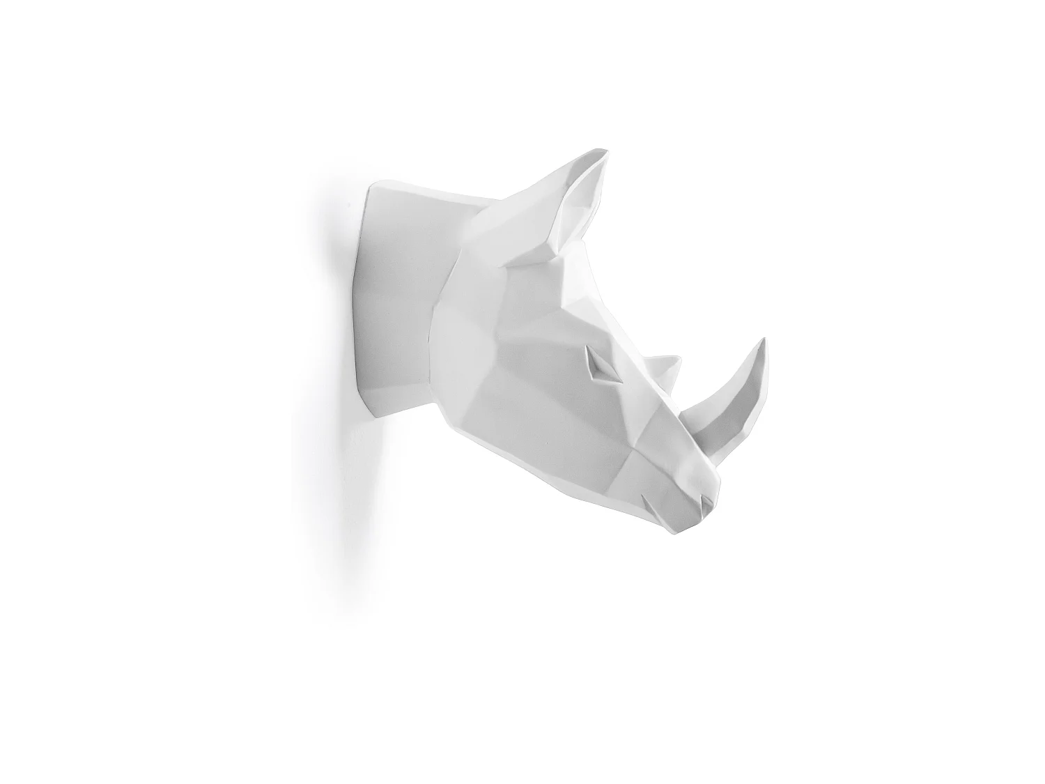 Tête de rhinocéros Origami Résine Blanc