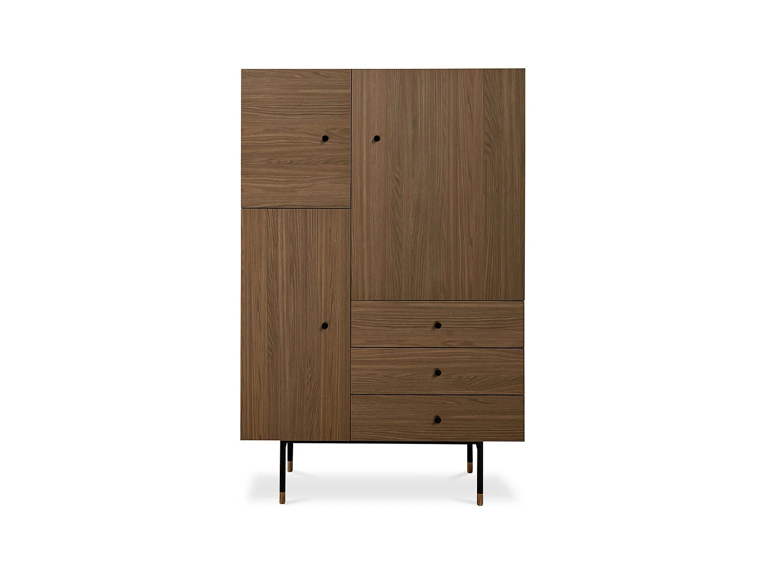Grand buffet en bois bicolore de style scandinave - Jupe Marron chocolat