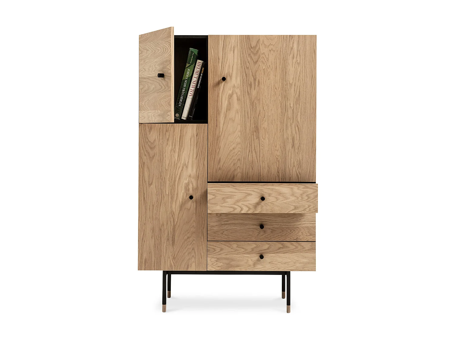 Credenza alta di legno bicolore in stile scandinavo - Jupe