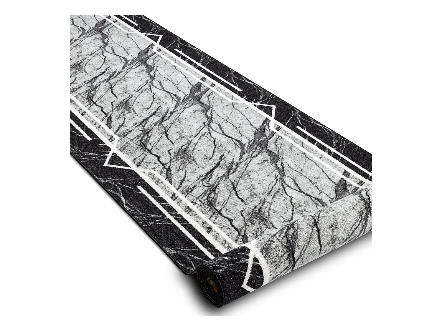 Vloerbekleding met rubber bekleed MARMER, steen grijskleuring 80x320 cm