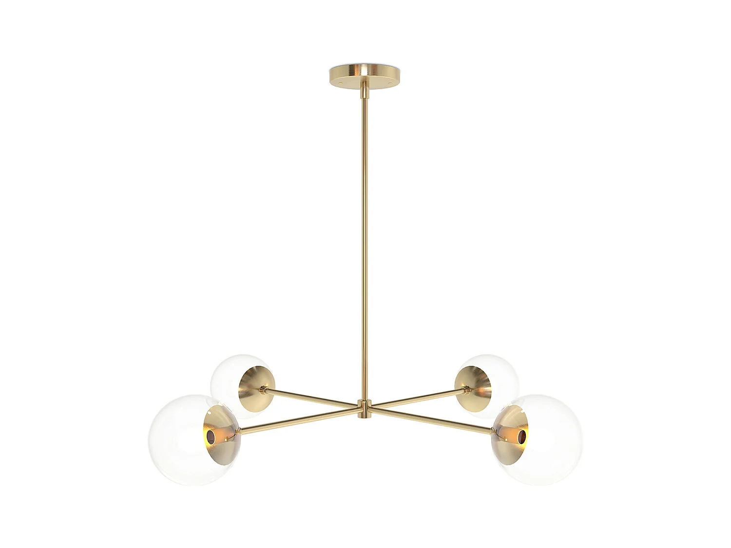 Lustre de plafond doré - Suspension design - 4 bras - Luba Doré