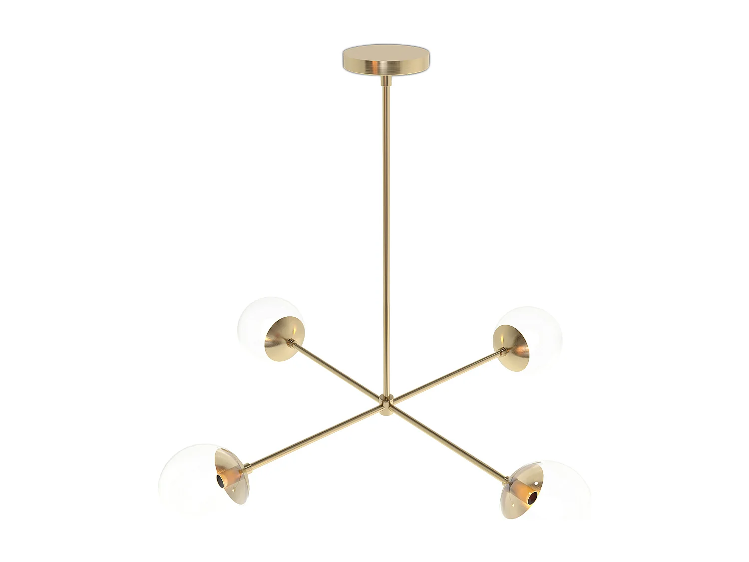 Deckenlampe in Gold - Design-Pendelleuchte - 4 Arme - Luba