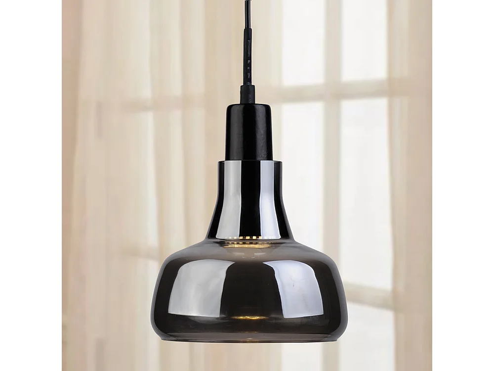 Lampe de Plafond - Lampe Suspendue - Métal Chromé - Moyenne - Blake Gris transparent