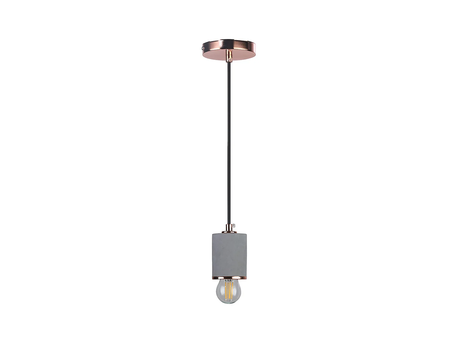 Lampe de plafond - Lampe suspendue - Métal et béton - Felippo Or rose chromé