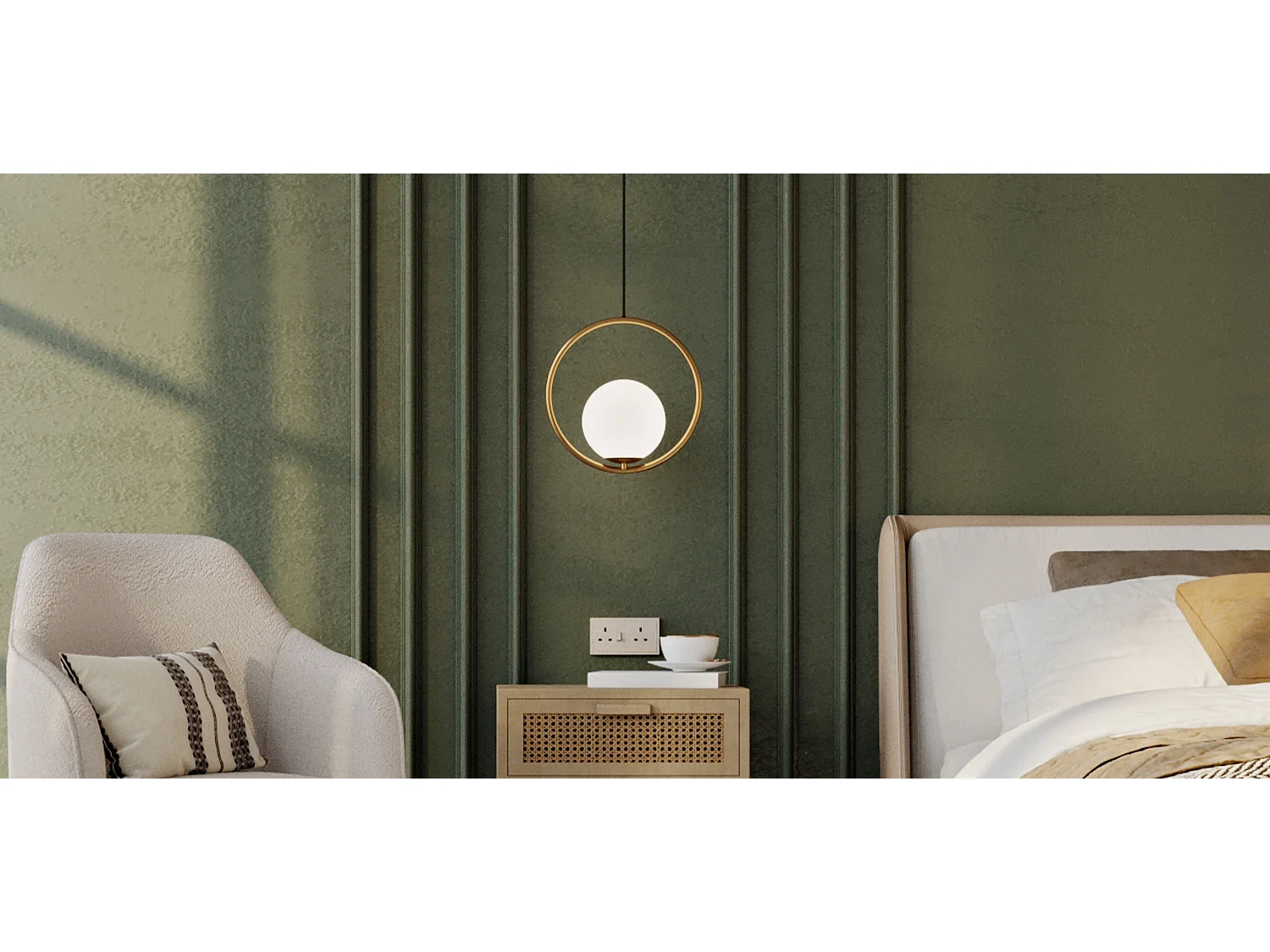 Lampe de plafond à globe - Lampe suspendue dorée - Glum Doré