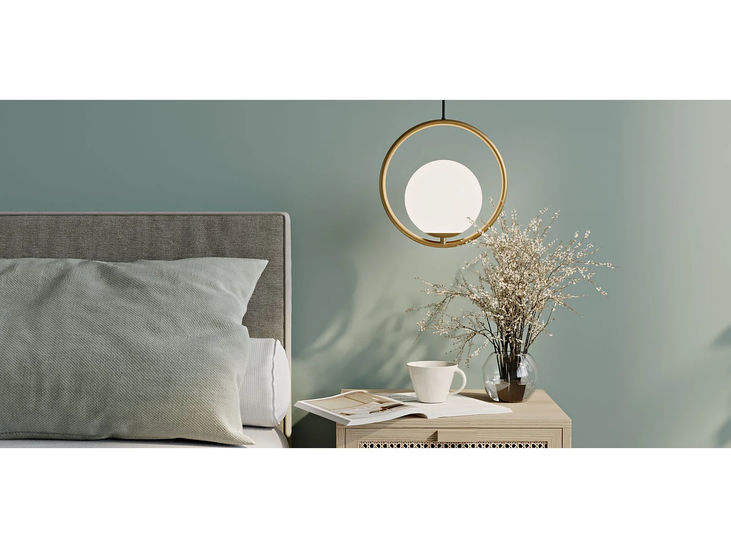 Lampada a sospensione a globo - Lampada a sospensione dorata - Glum