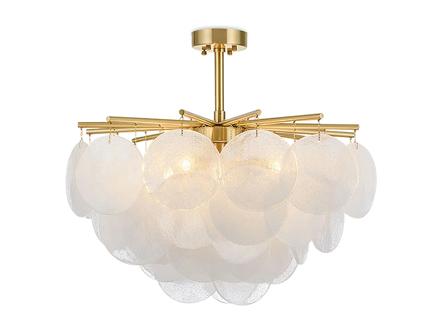 Lampe de plafond en nacre - Lampe suspendue à disques - Karl Doré