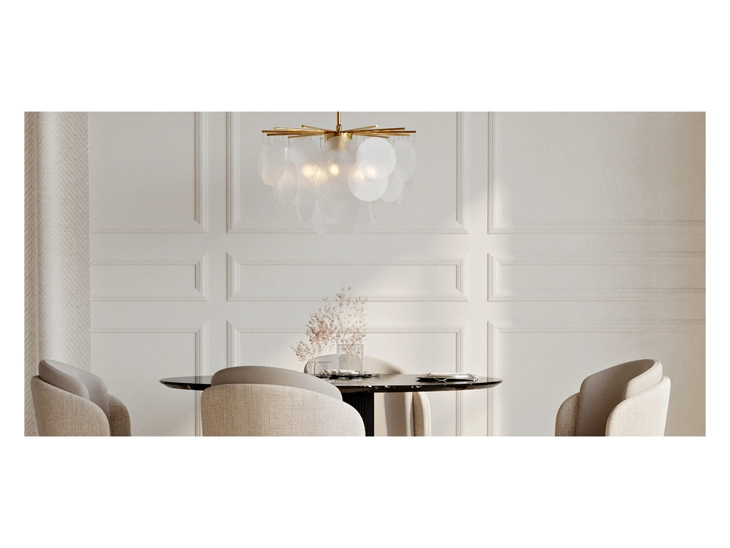 Lampada a Soffitto in Madreperla - Lampada a Sospensione a Dischi - Karl