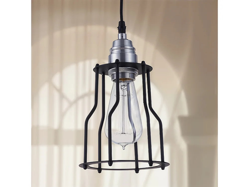 Lampe de plafond rétro - Lampe suspendue de style cage - Jail Noir