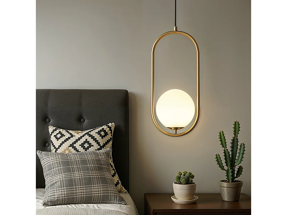 Lampe de plafond globe - Suspension dorée - Ruby Doré