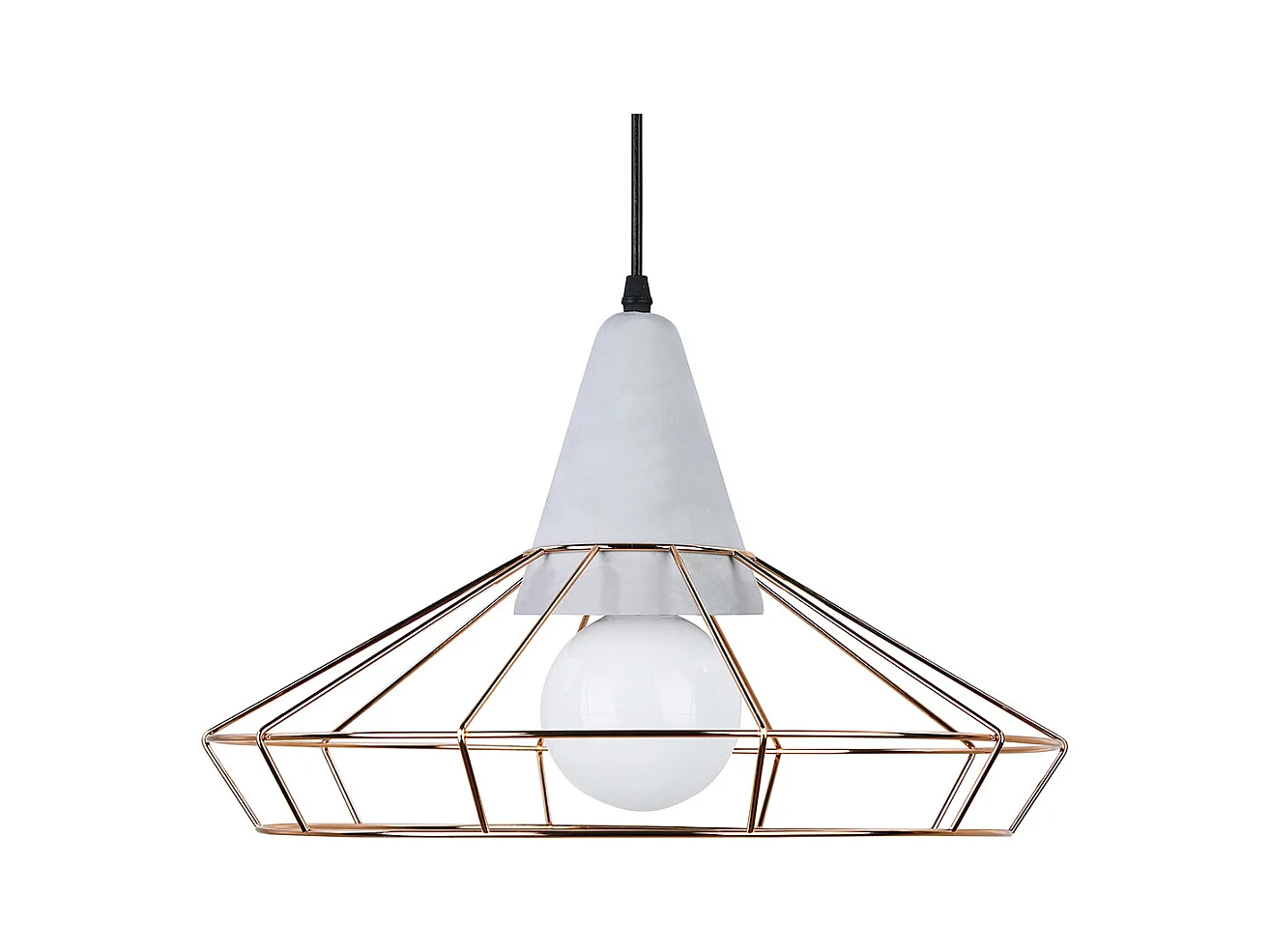 Lampe de plafond de style rétro - Lampe suspendue en métal et béton - Giotto Doré