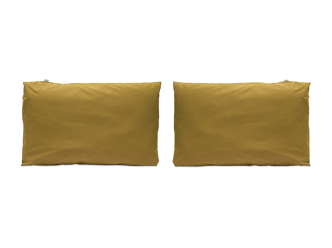 2 Fundas de almohada 100% algodón mostaza 50x75 cm CASUAL