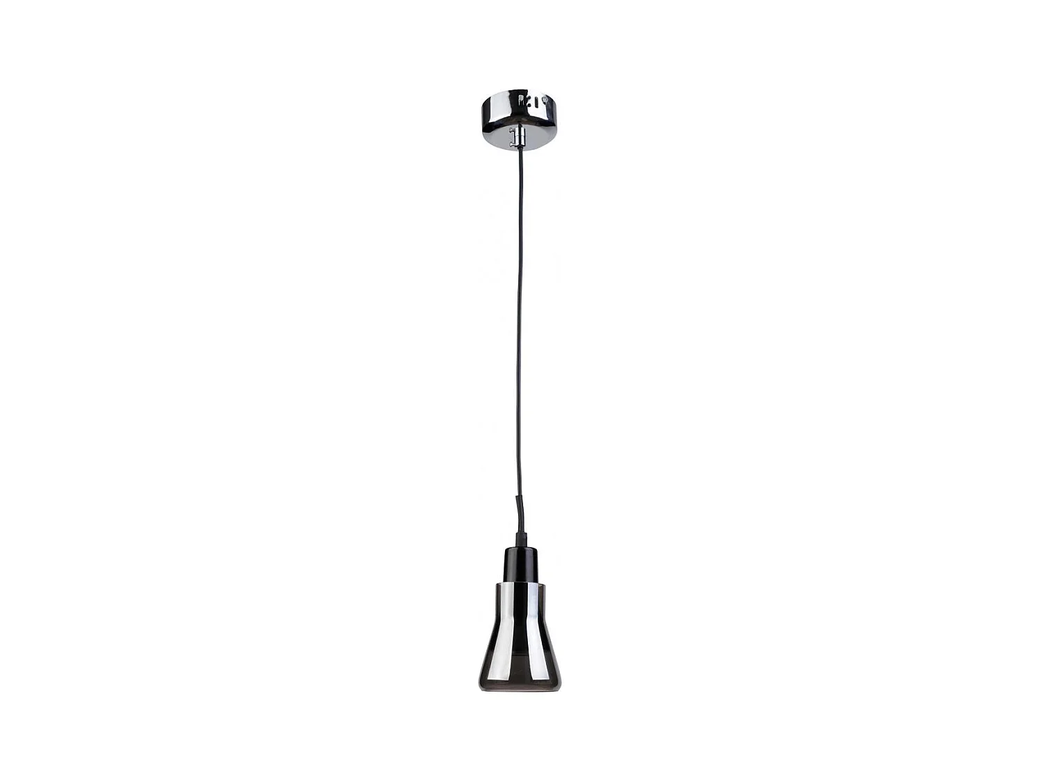 Lampe de plafond design - Petite suspension en métal chromé - Carter Gris transparent