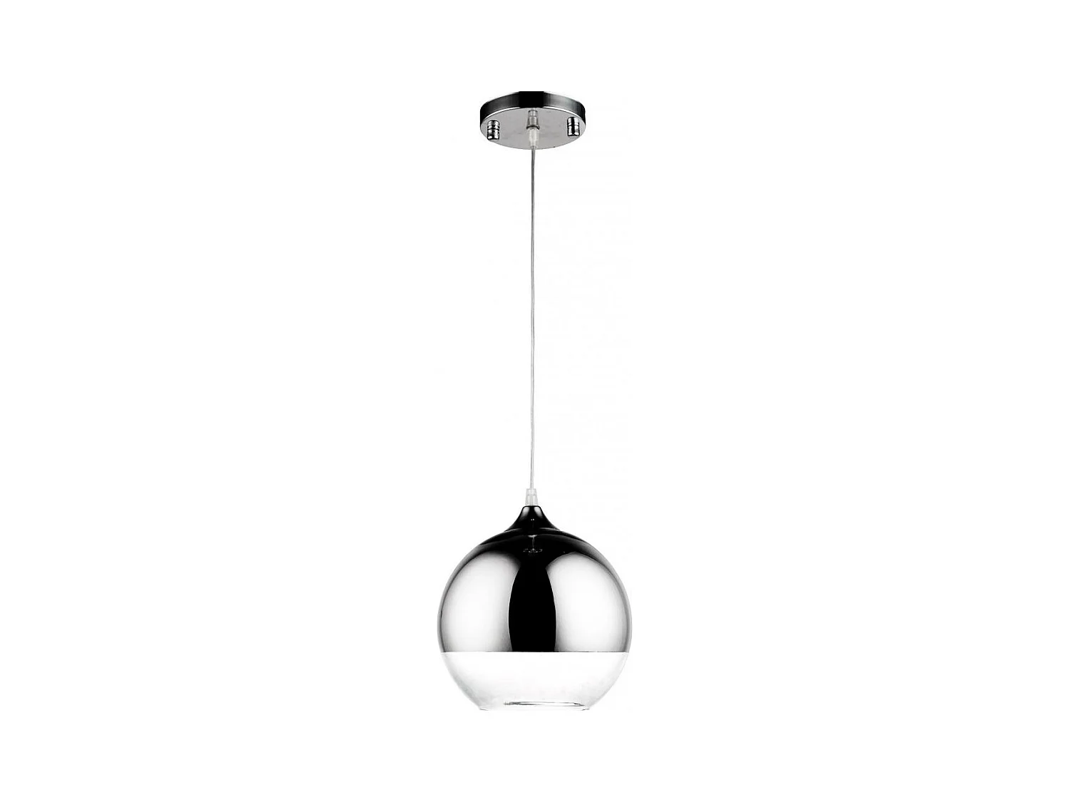 Lampe de plafond design en forme de boule - Lampe suspendue en métal chromé - Speculum Argenté