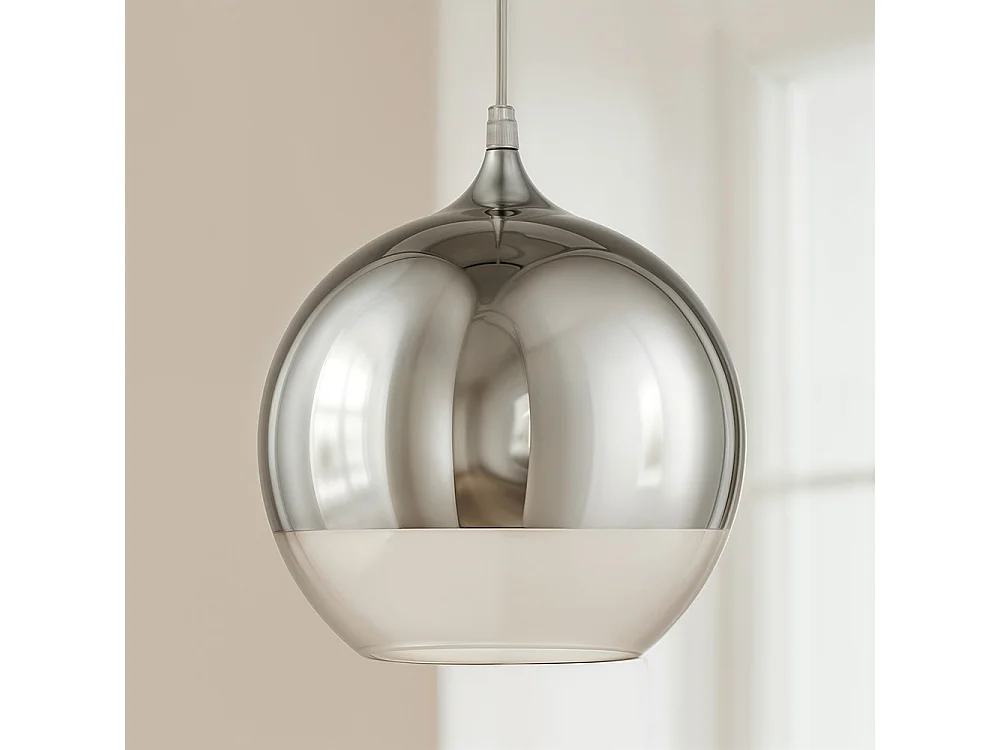 Lampe de plafond design en forme de boule - Lampe suspendue en métal chromé - Speculum Argenté