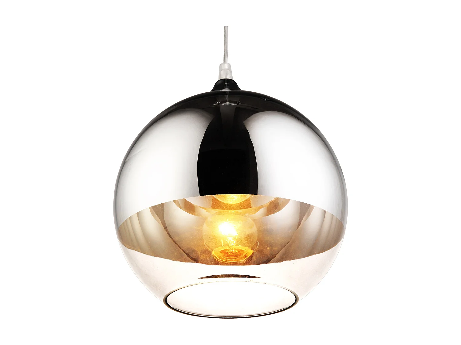 Lampe de plafond design en forme de boule - Lampe suspendue en métal chromé - Speculum Argenté