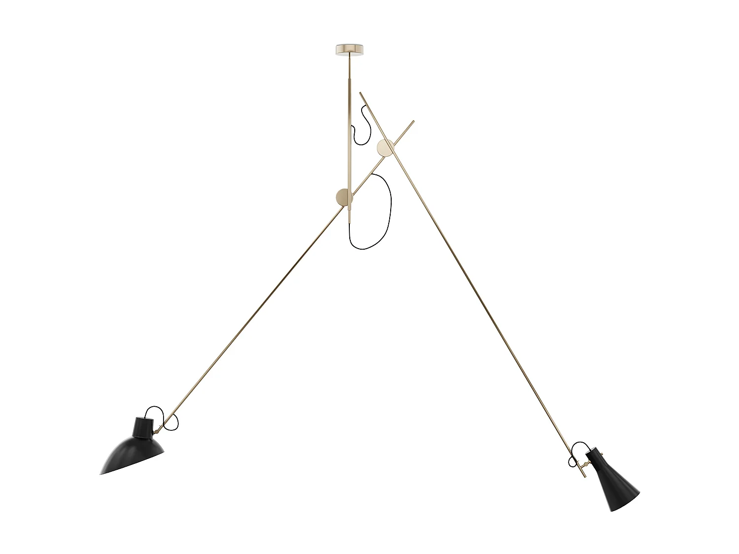 Lámpara de Techo Flexo - Lámpara Colgante - 2 brazos - Pats