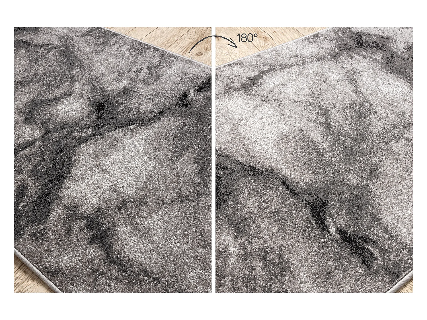 Tapis de couloir SILVER Marble marbre gris 70x190 cm