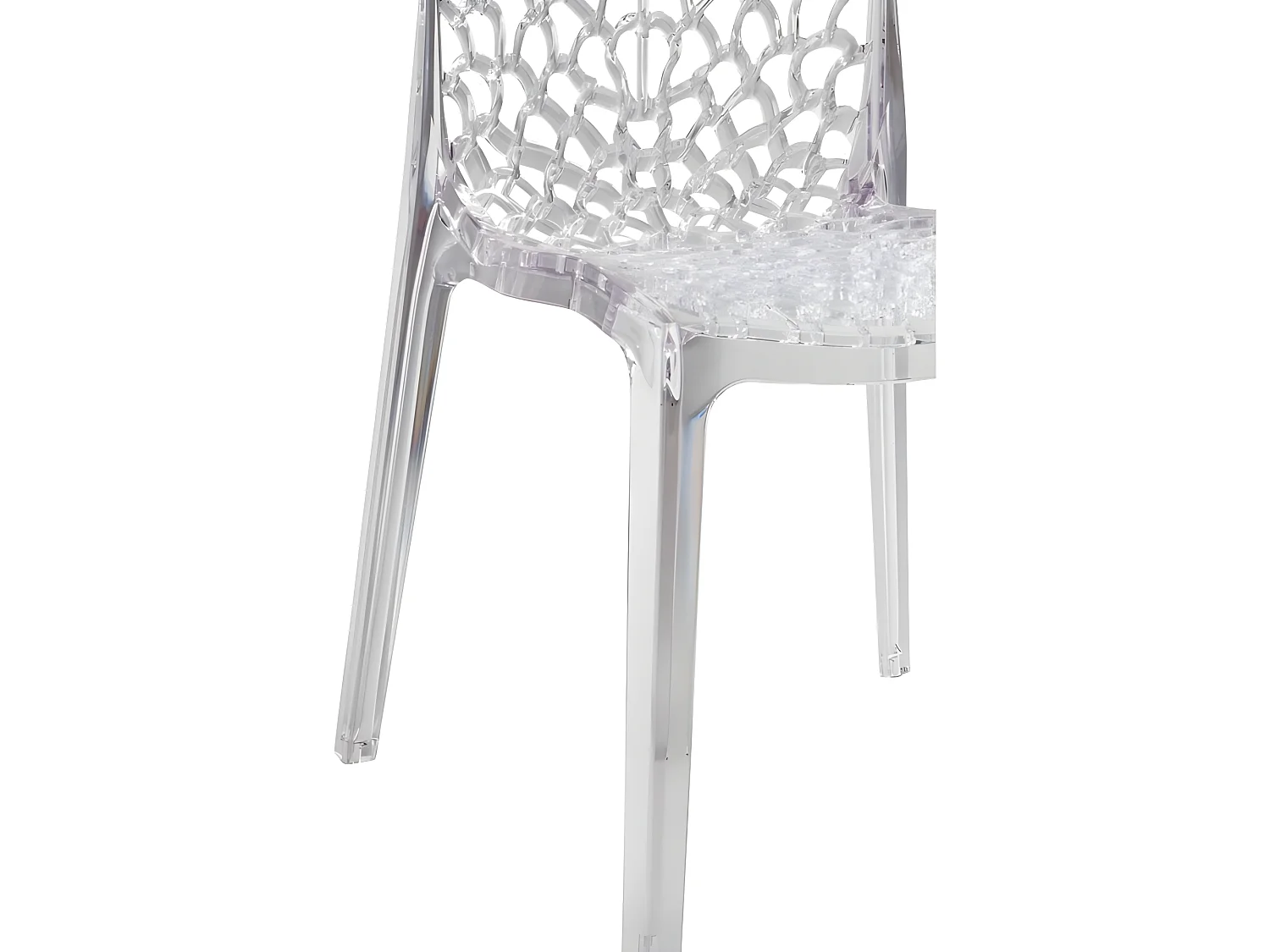 Lot 6 chaises ajourées empilables Transparentes - GRUYER