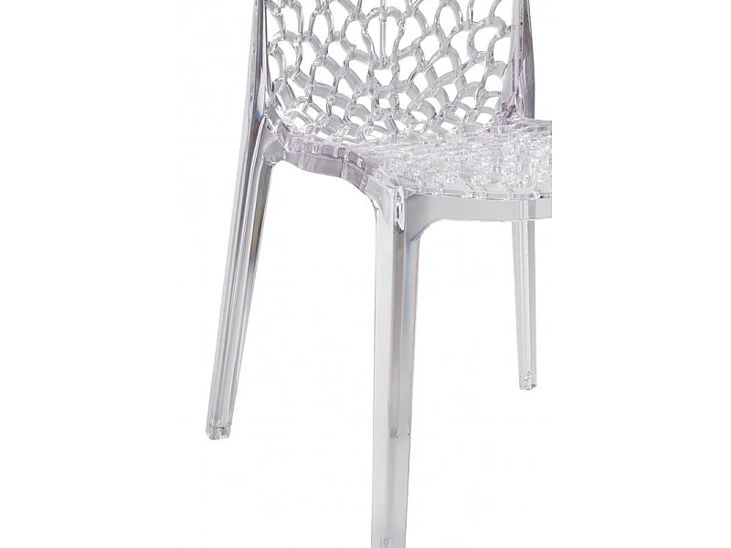 Lot 6 chaises ajourées empilables Transparentes - GRUYER