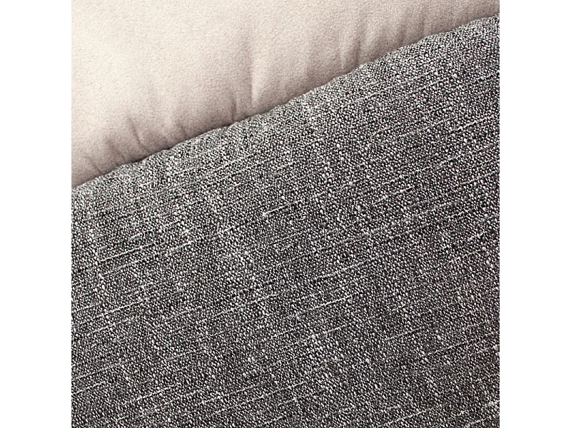 Lot de 2 chaises en tissu doux beige et chiné gris pieds métal - DAISY