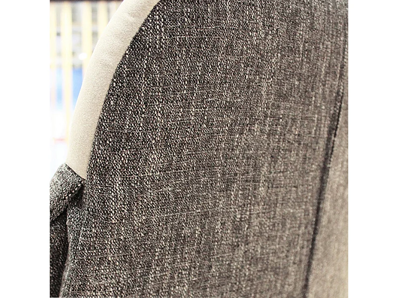 Lot de 2 chaises en tissu doux beige et chiné gris pieds métal - DAISY