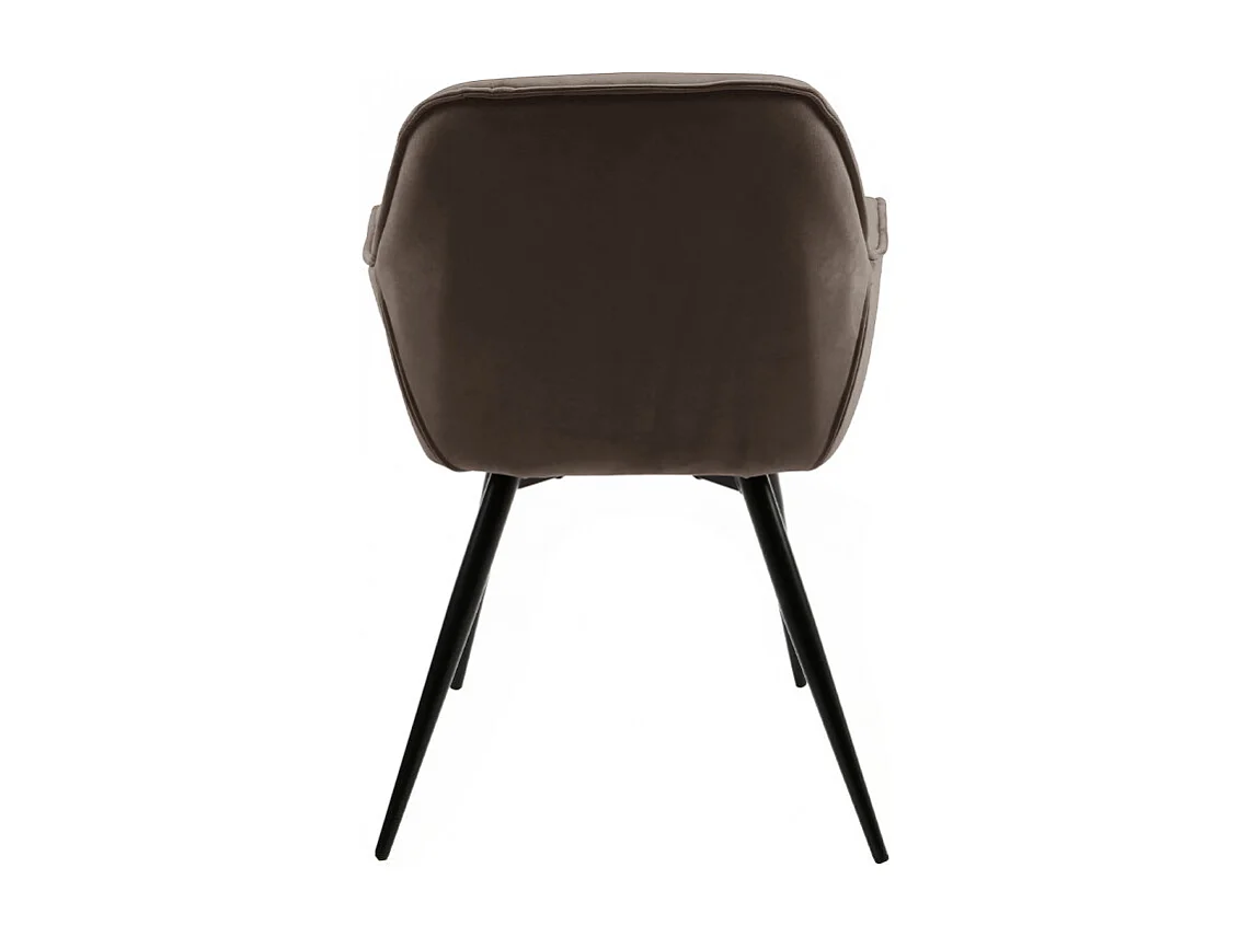 Lot 2 chaises velours marron piètement métal gris anthracite - STERN