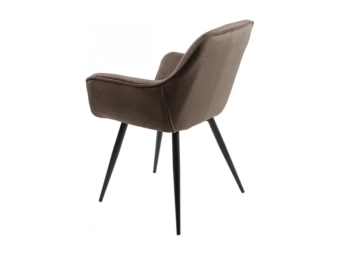 Lot 2 chaises velours marron piètement métal gris anthracite - STERN