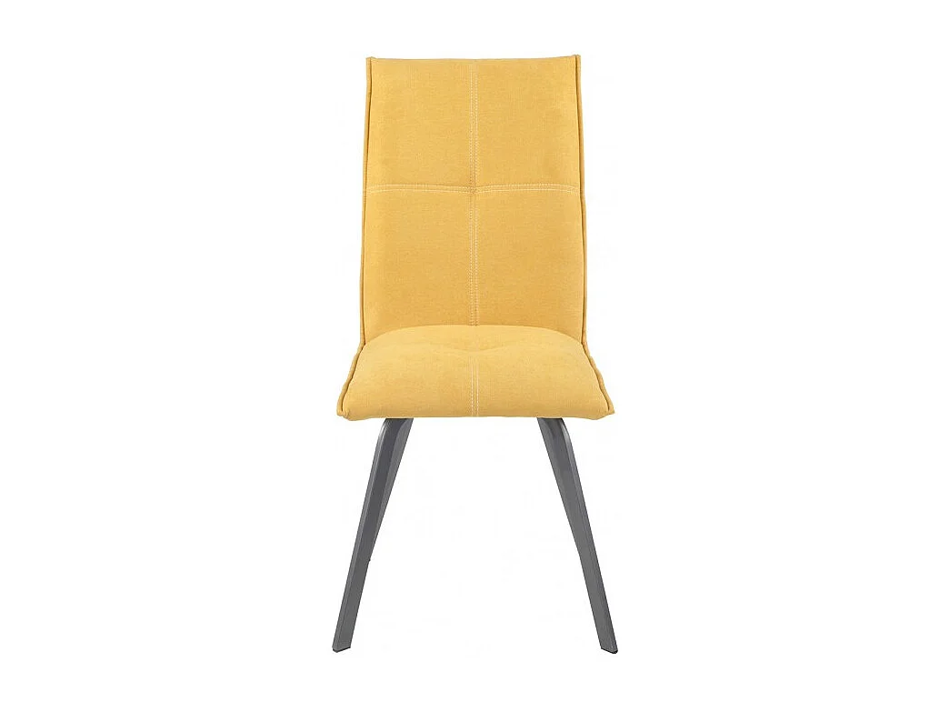 Lot de 2 chaises en tissu jaune avec piètement en métal - ARIA