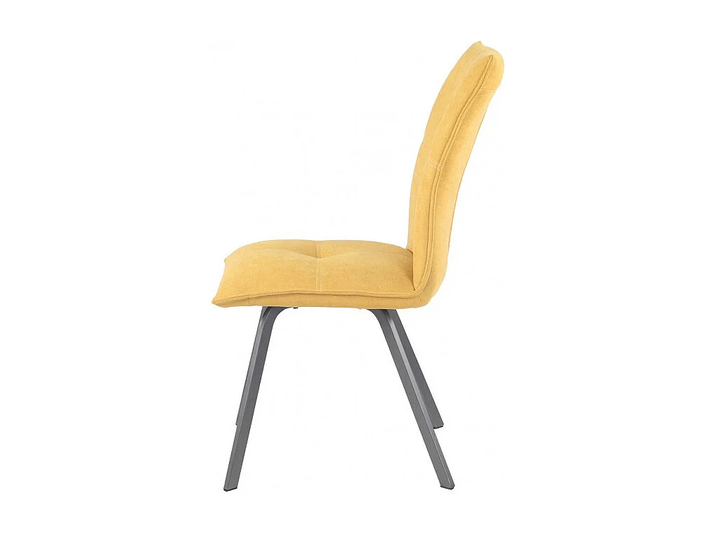 Lot de 2 chaises en tissu jaune avec piètement en métal - ARIA