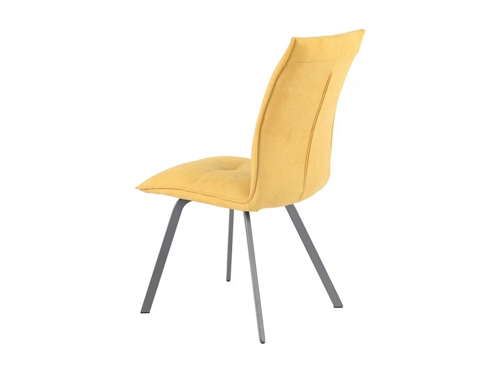 Lot de 2 chaises en tissu jaune avec piètement en métal - ARIA