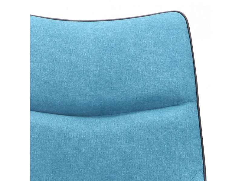 Lot 2 chaises en tissu bleu clair avec passepoil pied métal - ANAÏS