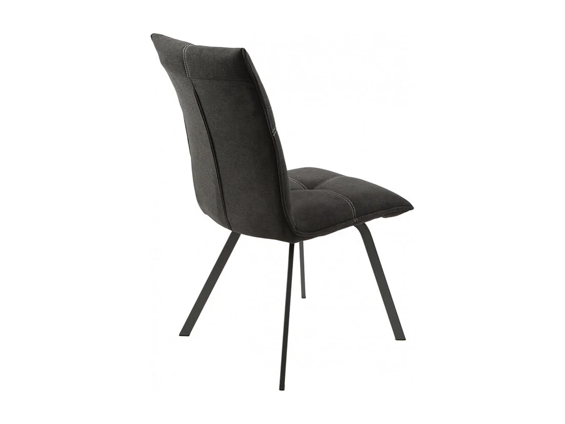 Lot de 2 chaises en tissu gris anthracite avec piètement métal - ARIA